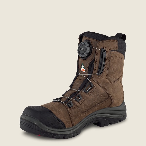 Red Wing Safety Boots Trades - 8-inch Boa® Waterproof Csa Toe - Brown/Black - Mens YQW783165